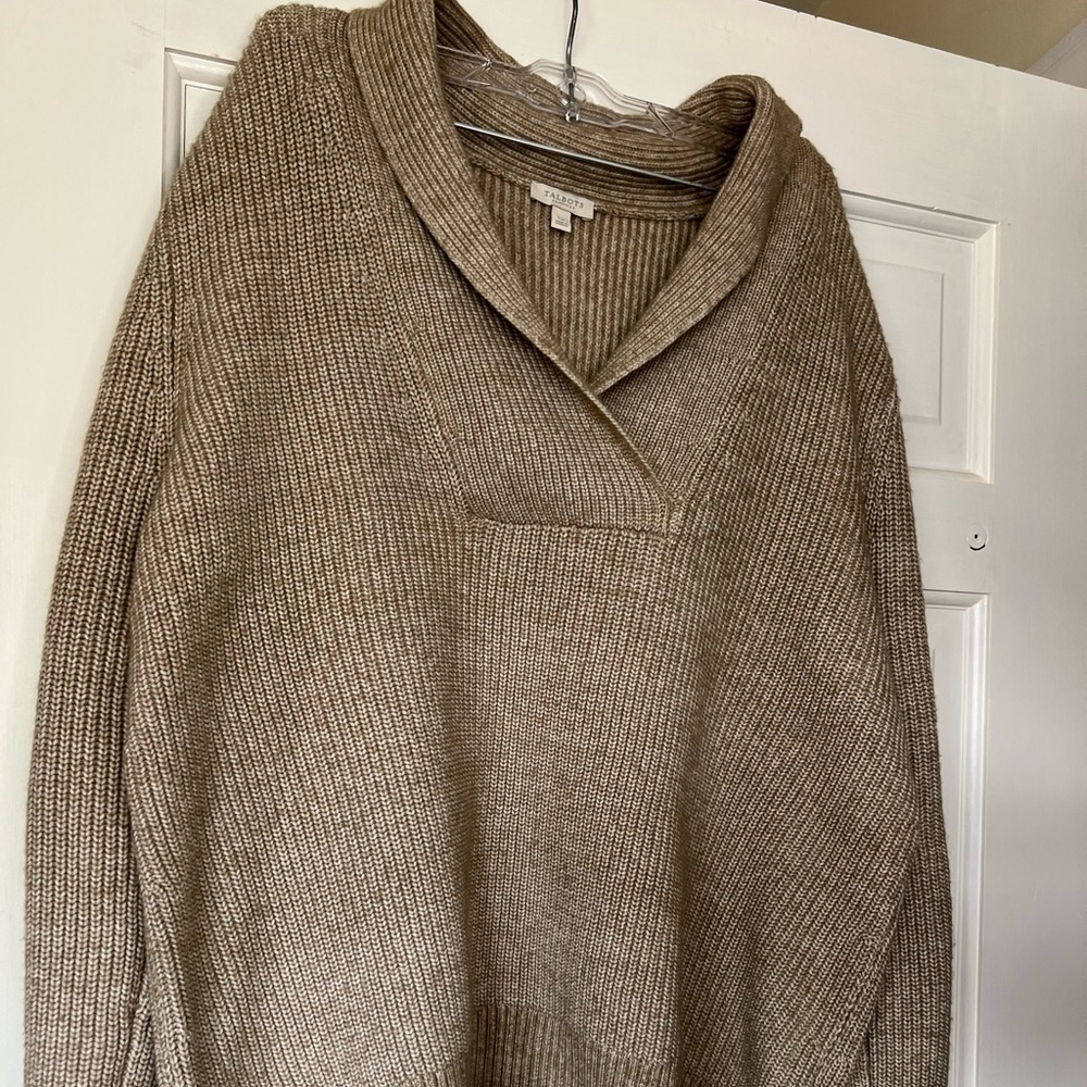 Talbots Women's Cowl Neck Sweater in Tan